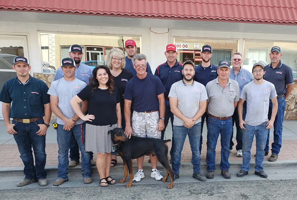 The Overhead Door Company of New Plymouth team outside the branch office