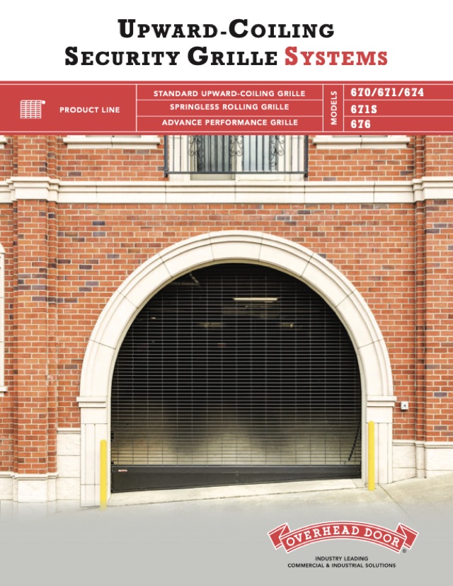 Upward-Coiling Security Grille Systems brochure cover